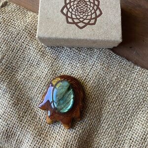 Large Labradorite Stone Pendant by Third Eye Pinecones